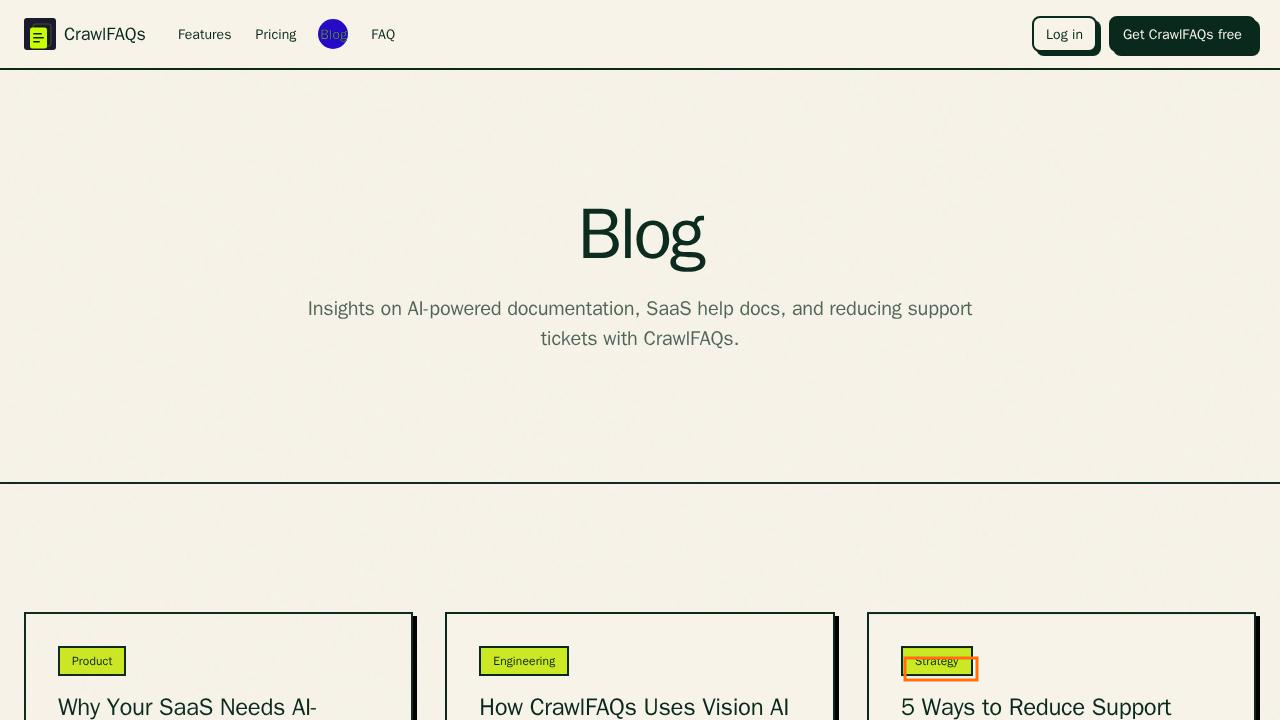 Screenshot for How can I reduce support tickets using CrawlFAQs?